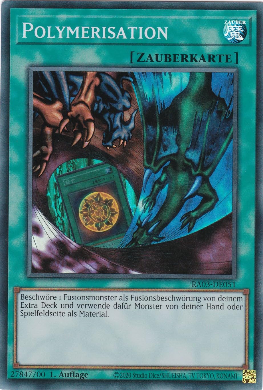 RA03-DE051 - Polymerisation (V.1 - Super Rare) - Super Rare - Deutsch - 1. Auflage - Quarter Century Bonanza - mit LMS Trading Fieldcenter-Karte Yugioh