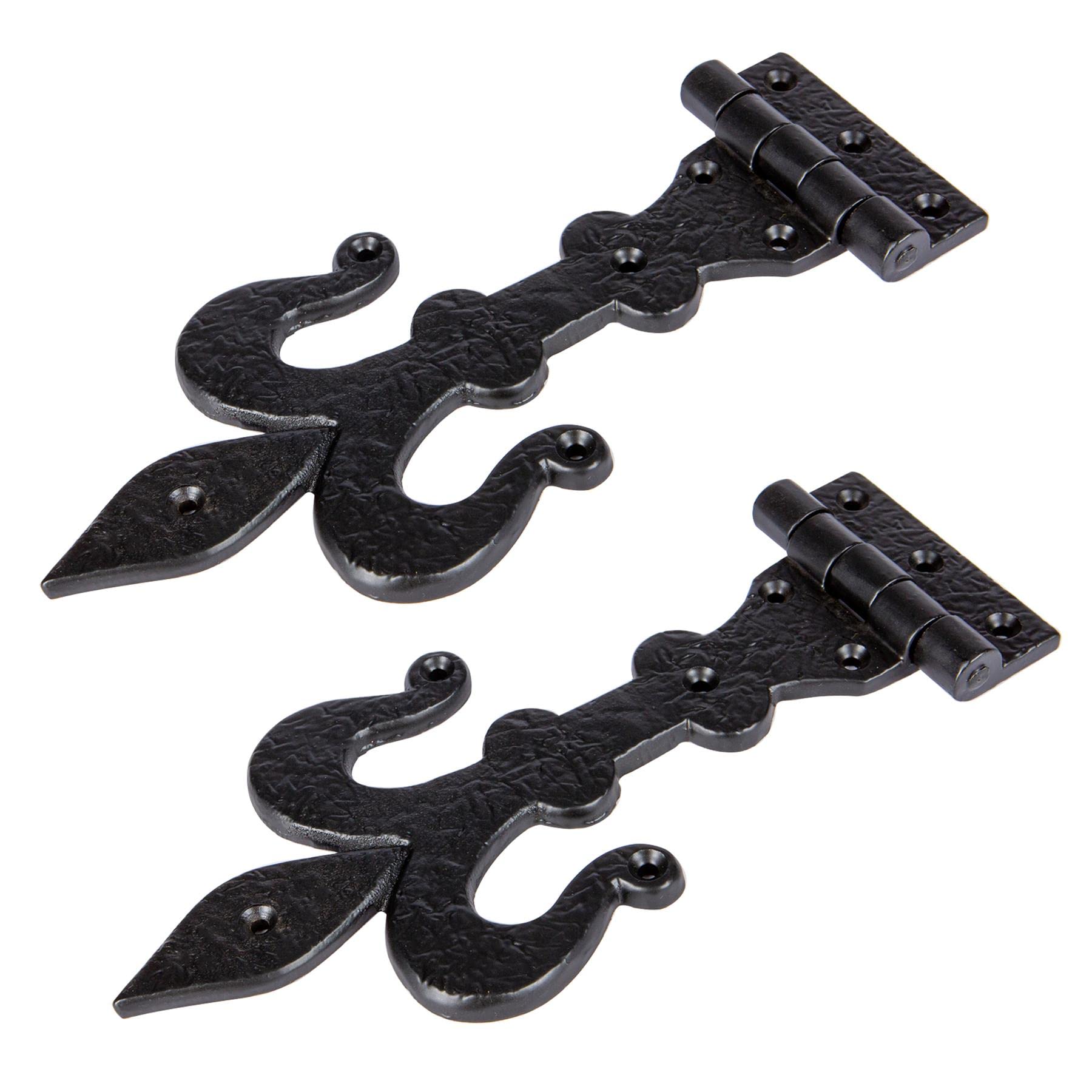 Fleur De Lis T-Hinge - W235mm - Black - Pack of 2