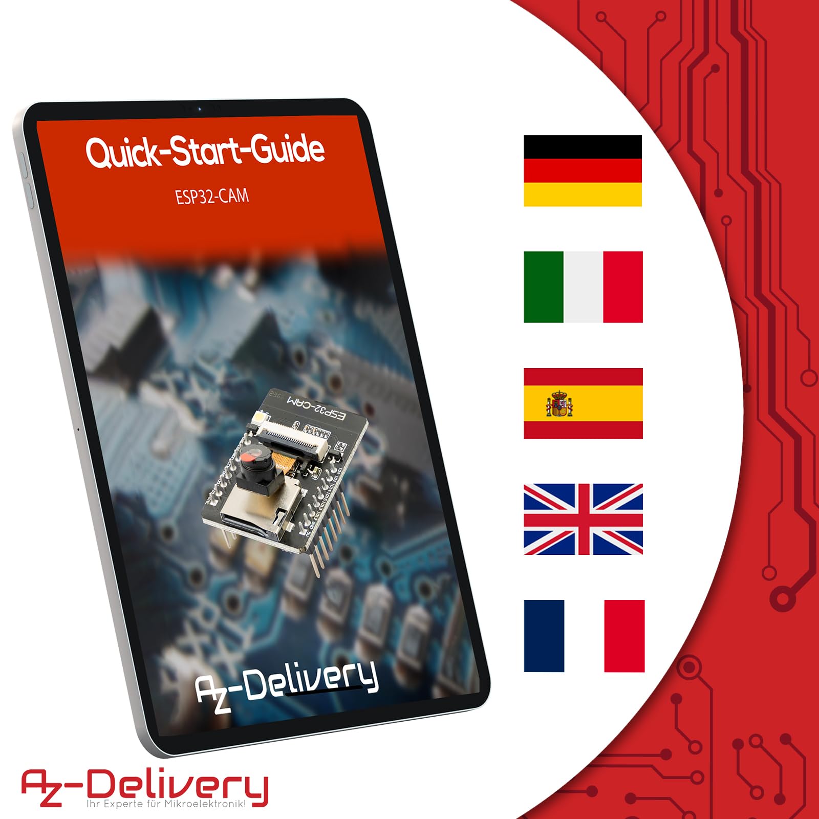 AZDelivery 3 x Modulo ESP32 Cam OV2640 + WIFI Bluetooth ESP32 5V con Dual-Core CPU a 32 bit e con Camera Development Board da 2MP compatibile con Arduino incluso un E-Book!