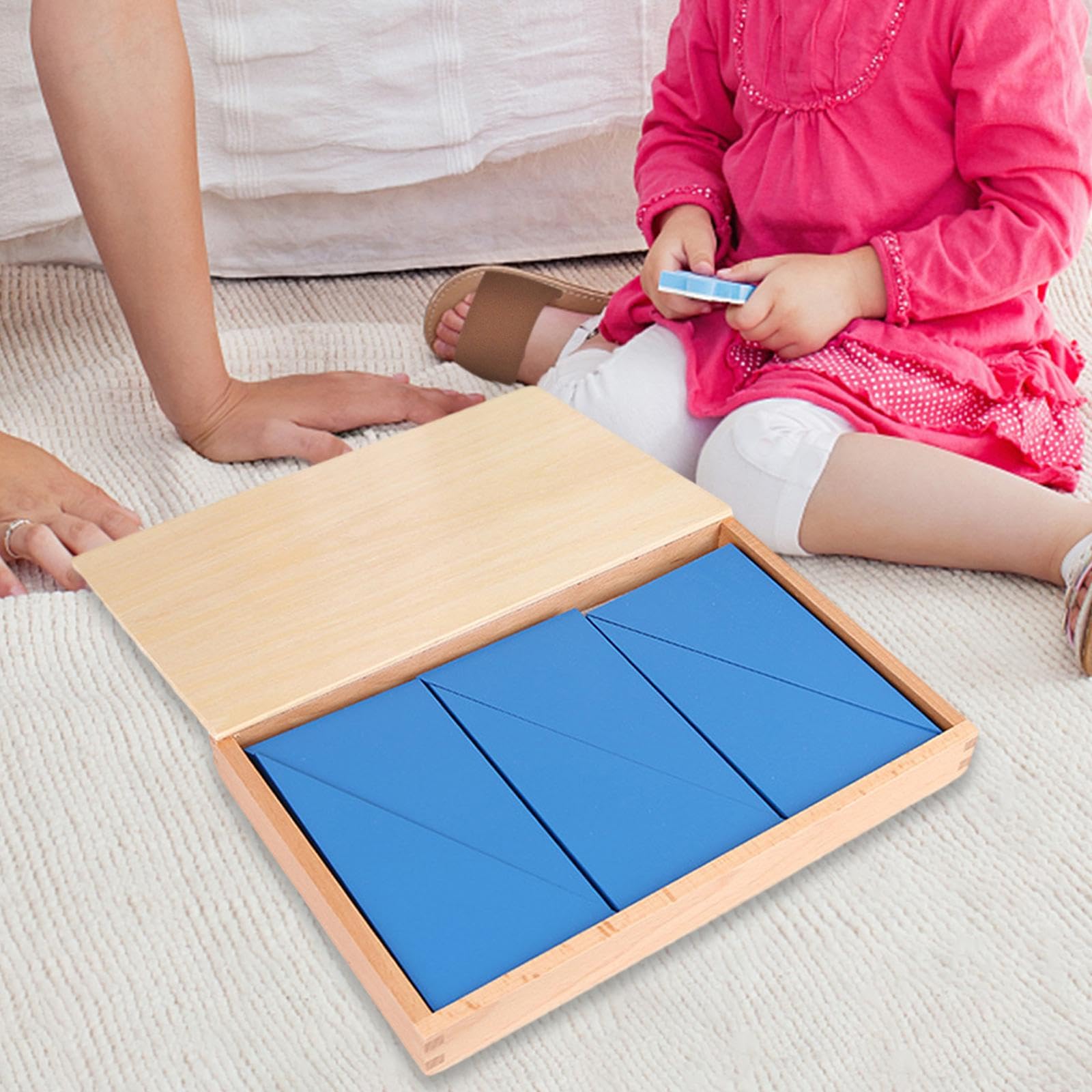 Dreieckspuzzle, Geometrische Blöcke, Offenes Spiel, Holz, Gemustert