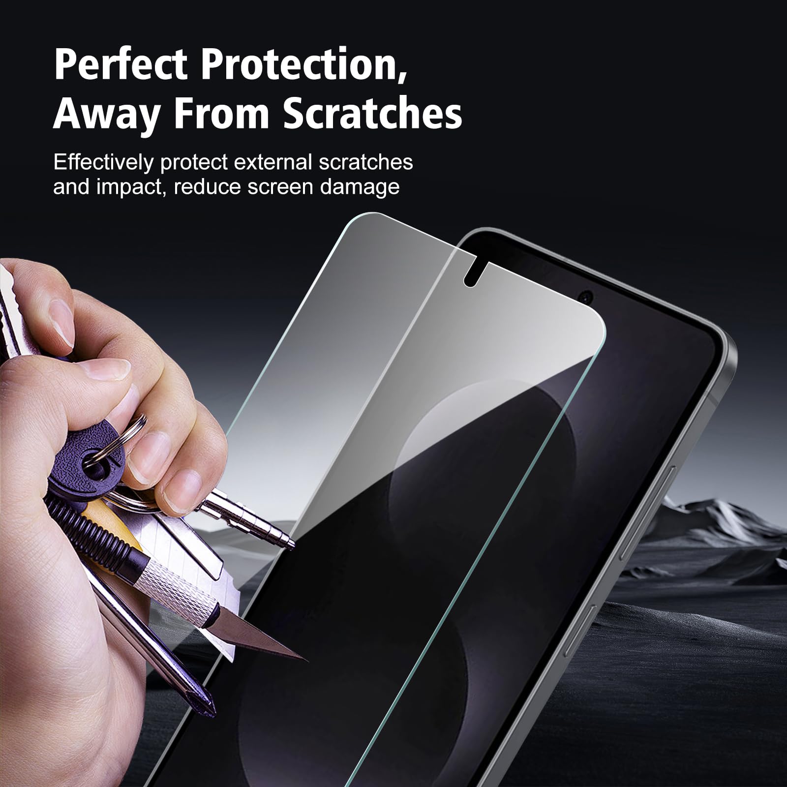 Paquete de 3+3 protectores de pantalla de vidrio templado para Samsung Galaxy S25 Edge con protector de lente de cámara, película de protección con marco de fácil instalación, dureza 9H