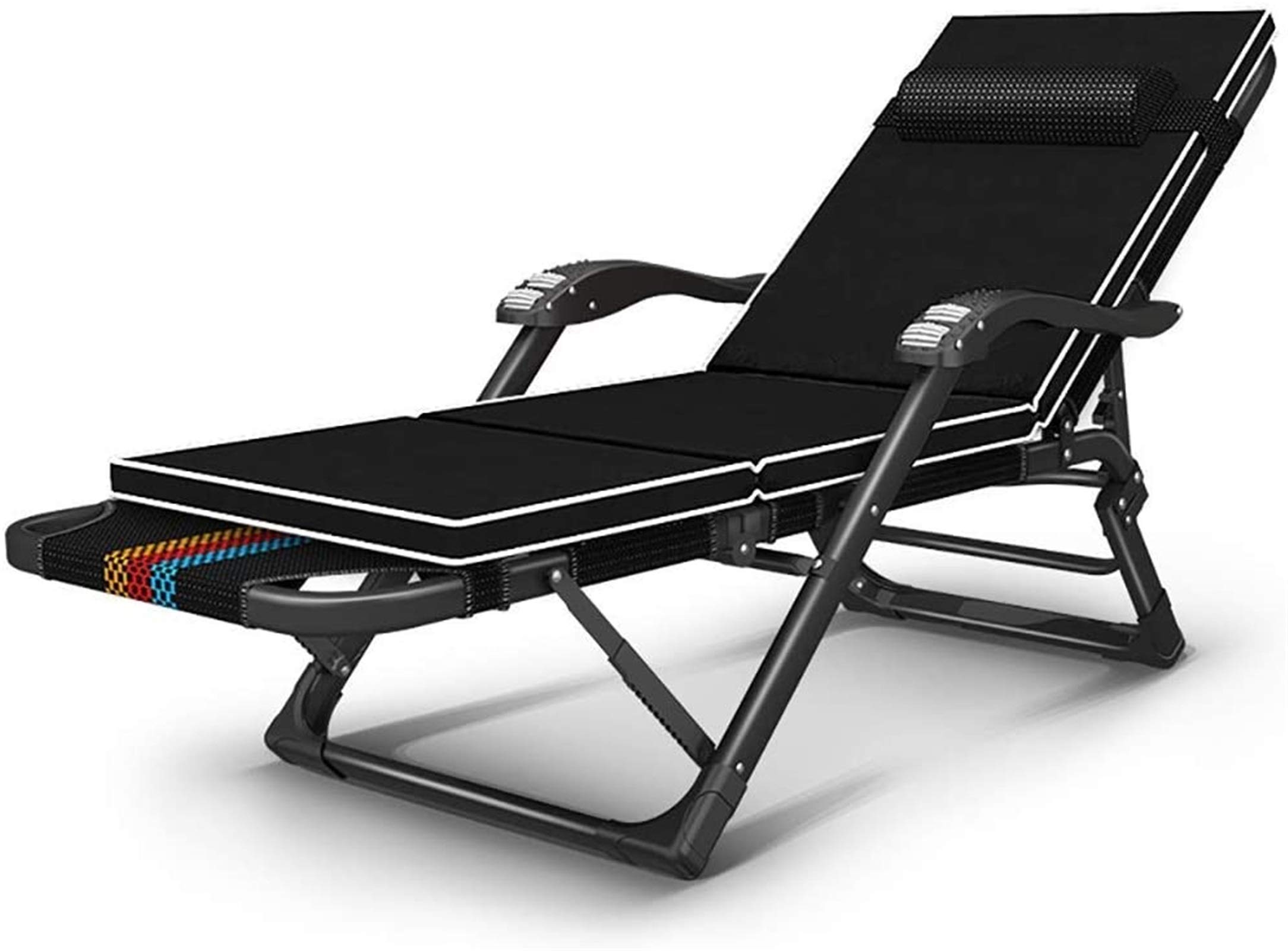 Chaise extérieure pont plage pliable et inclinable coloris noir charge 200kg