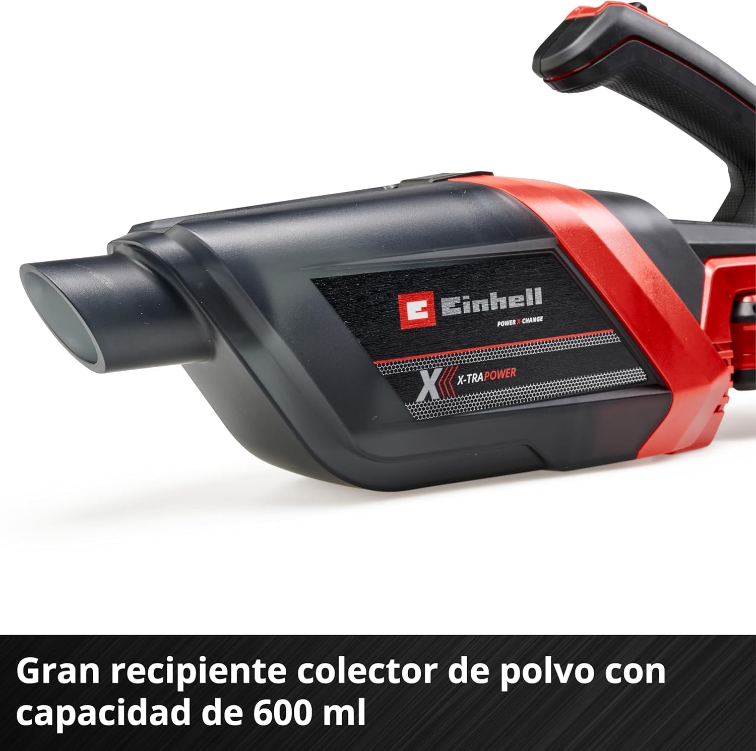 Einhell Aspirador de polvo manual con batería TE-HV 18/06 Li-Solo Power X-Change (18V, potencia de aspiración 72 mbar, incl. boquilla de juntas, recipiente de polvo 0,6 l, sin batería)