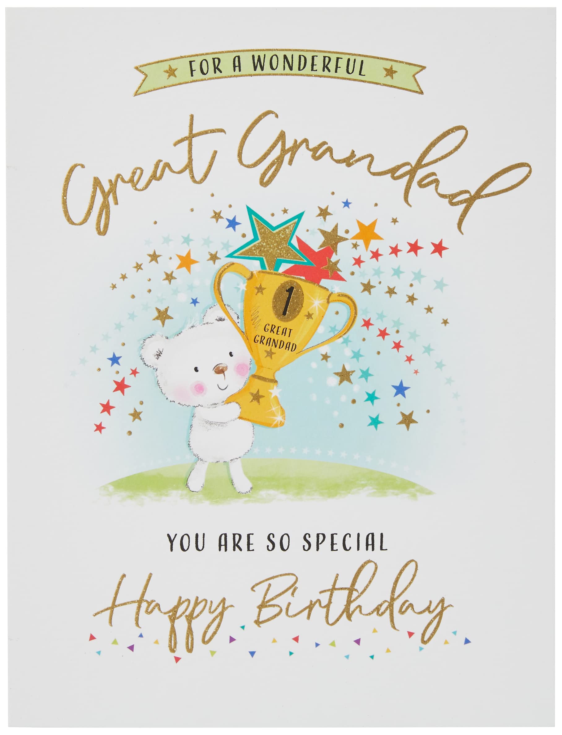 Piccadilly Greetings Modern Birthday Card Great Grandad,Green,8 x 6 inches