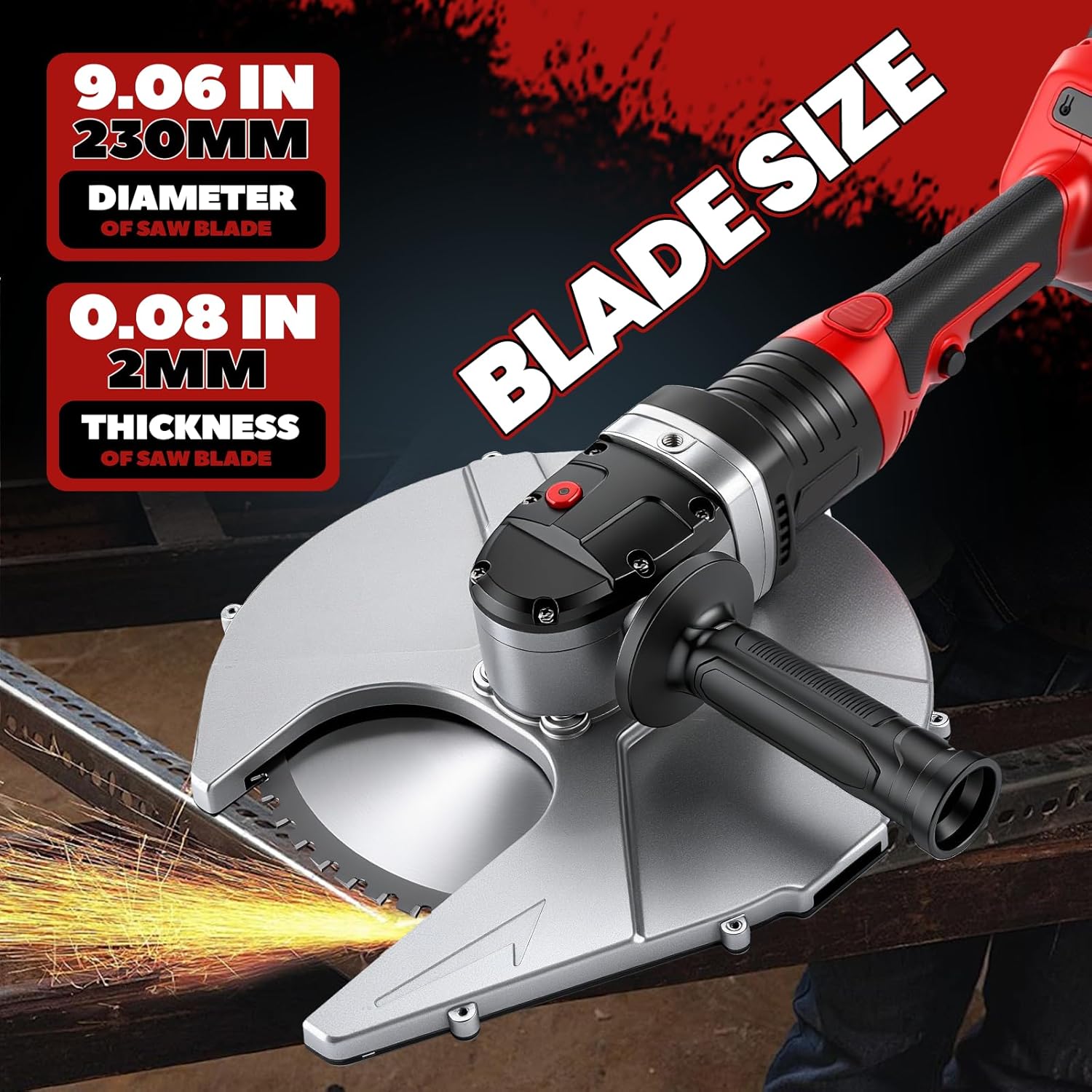 NEWTRY Cordless Rebar Cutter Cutting up to 5.31”(4-135mm), 36V Electric Rebar Cutter, Cordless Cutting Edge Saw Cutting Speed 4-5S Portable Rebar Cutter with Suitcase