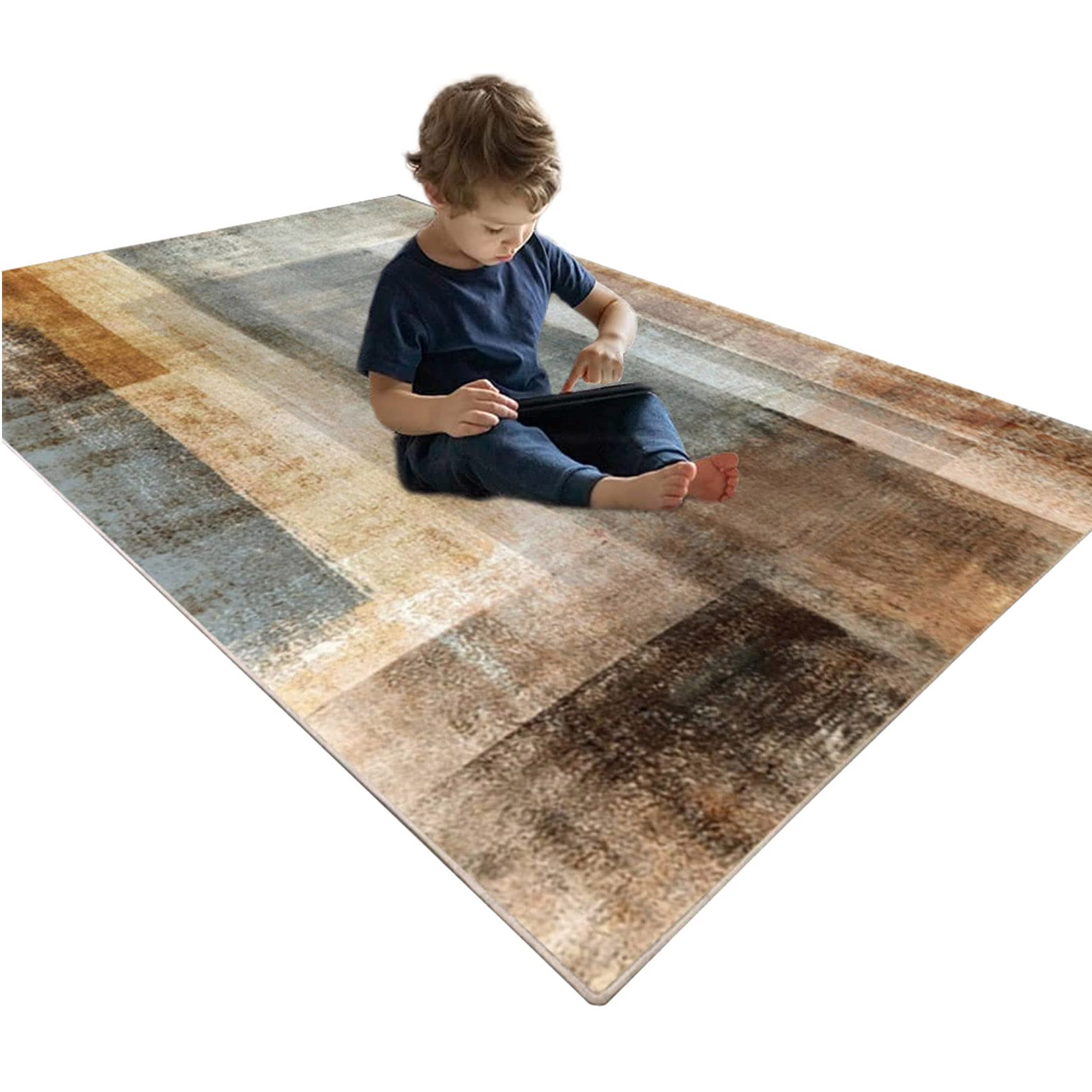 Tapis de salon doux pour créer un coin lecture chaleureux près du canapé