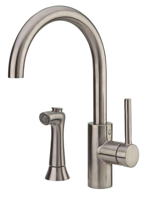 Pfister Solo Kitchen Sink Faucet with Side Sprayer, Single Handle, High Arc, Stainless Steel Finish, LF0294SLS by Pfister - Used condition - US$67.93