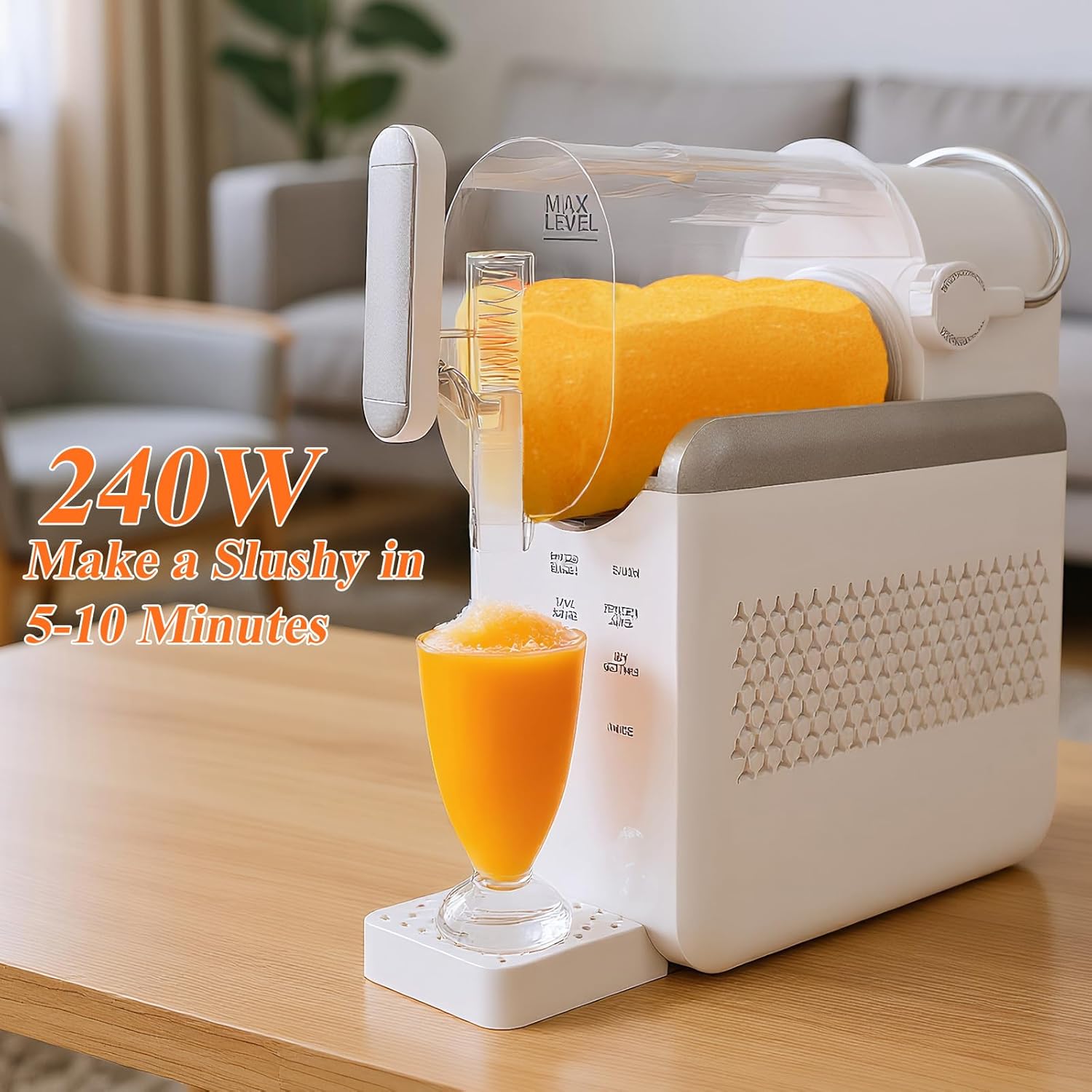 slushie machine,1.8l/61oz,slushy machine for home, 6 preset programs,slushie maker,auto-clean,frozen drink maker for slush, margaritas, milkshakes, and more(white)