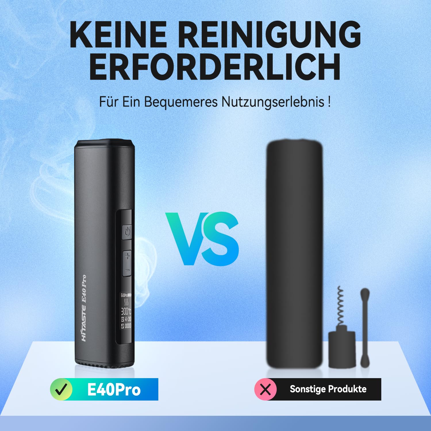 HI TASTE E40 Pro Tabakerhitzer Kompatibel mit IQOS ILUMA TEREA, Großartiger Geschmack, 3200mAh Großer Akku, Trocknungsfunktion, Klares OLED-Display, Metallausführung (Metall Schwarz)