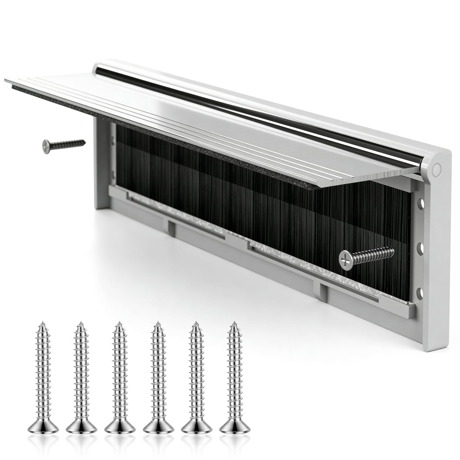 1 Set Door Letterbox Flap 11.5 Inch, Letter Box Cover for Front Door with Draught Excluder Brush and Sprung Prevents Draughts Coming Through for Wood or uPVC Composite Front Doors