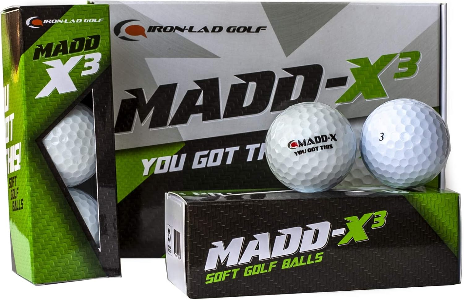 MADD-X3 Soft Premium 3 Piece Golf Balls - for Peak Performance on The Golf Course