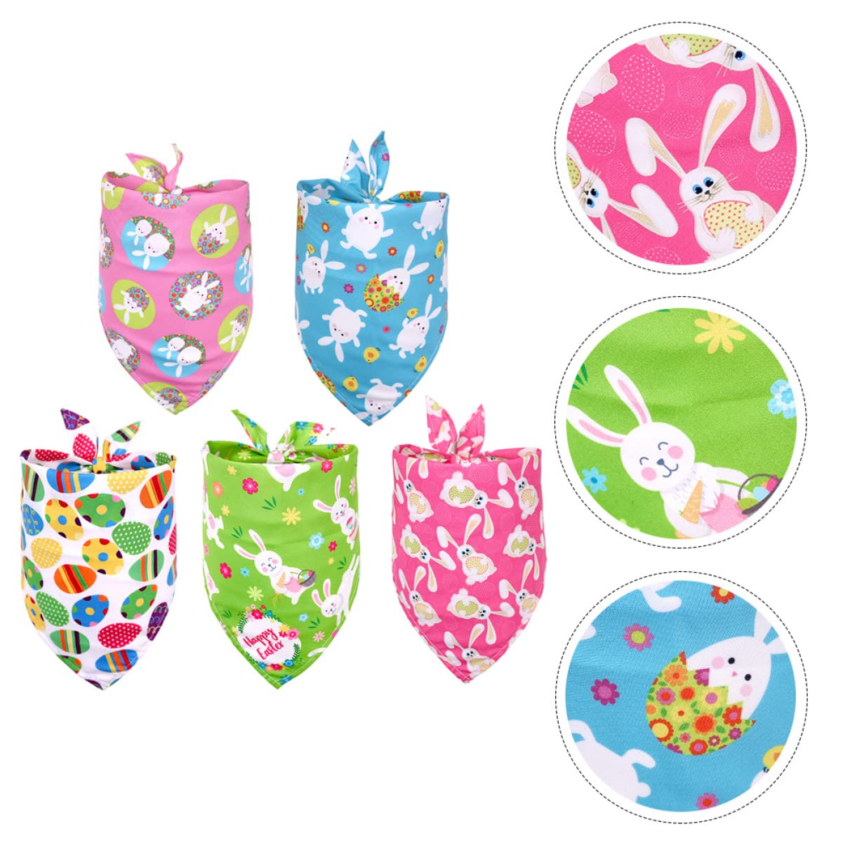 POPETPOP 3 Juegos De Accesorios De Pascua para Perros Bufanda Triangular De Poliéster Vibrantes Adorables Accesorios para Mascotas 5 Unidades X 3