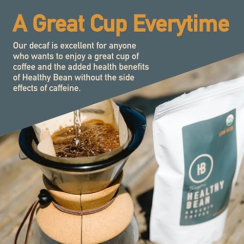 Miniatura 6 de Café de grano saludable, café descafeinado bajo en ácido, tostado medio, molido, orgánico, 11 oz.