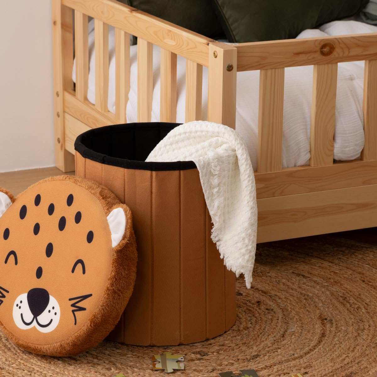 Atmosphera - Kindersitzsack Leopard faltbar anoki orange d30x36cm