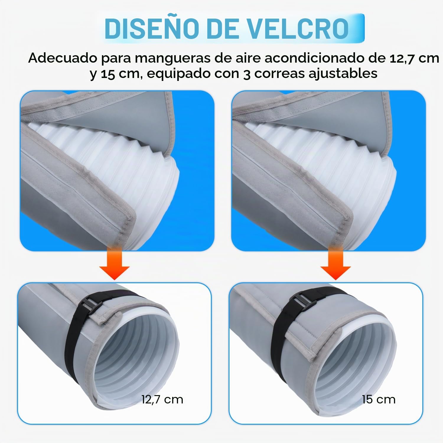 150 x 50cm Cubierta de Manguera de Aire Acondicionado, Cubierta de Manguera de Aire Acondicionado Portátil para Universal Tanto de Conducto de Escape de 5" Como 5.9" de Diámetro