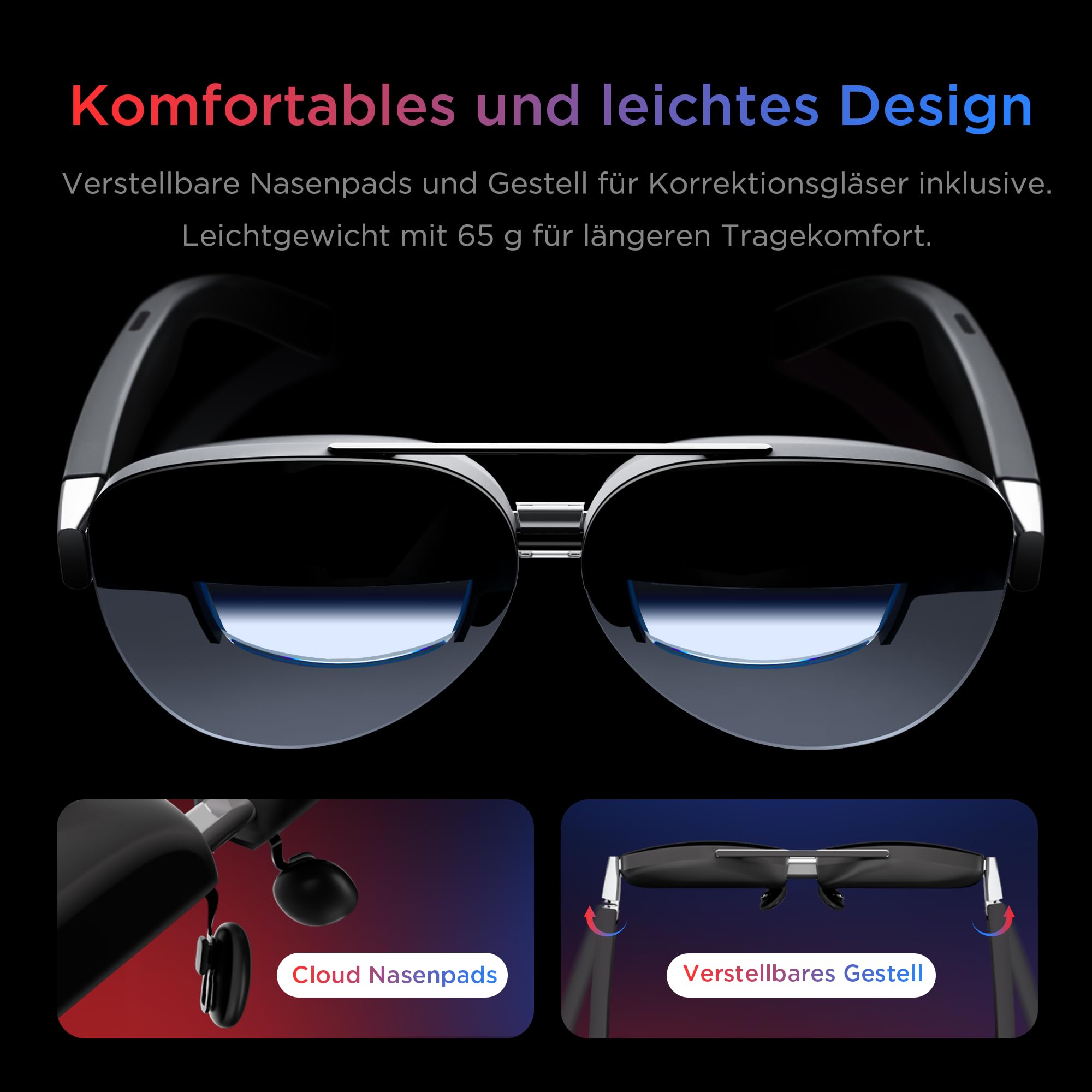 Lenovo Legion Brille 2 | Micro-OLED-Technologie | Plug-and-Play | Compatibel mit Lenovo Legion Go