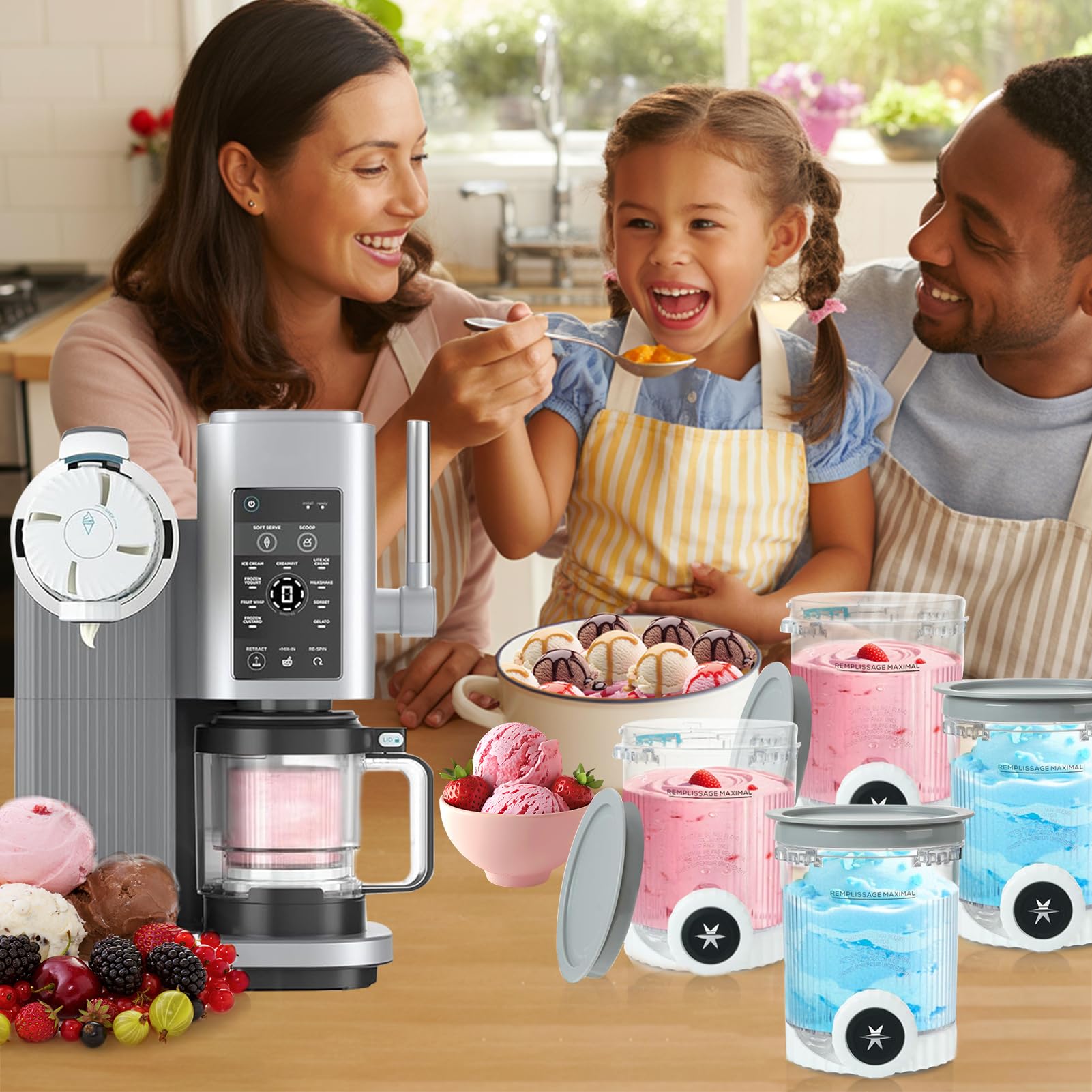 HAIWILL Lot de 4 pièces de rechange pour récipient Ninja Swirl NC701EU 480 ml, sans BPA, passe au lave-vaisselle, compatible avec les récipients Ninja Creami Swirl, pour accessoires de sorbetière