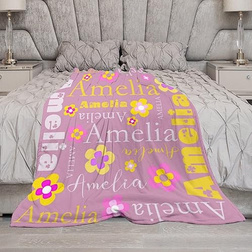 Miniatura 10 de Mantas personalizadas con nombre para niños y adultos, manta de bebé personalizada para niños y niñas, manta personalizada con nombre, 50 x 60