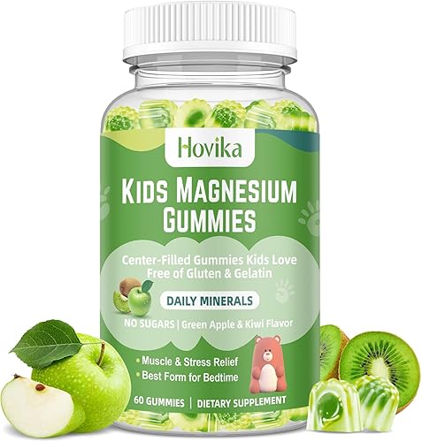 Vista 15 de Gominolas de magnesio para niños - Glicinato de magnesio, citrato, prebiótico, zinc - Complejo de magnesio para niños y adultos, gomitas calmantes