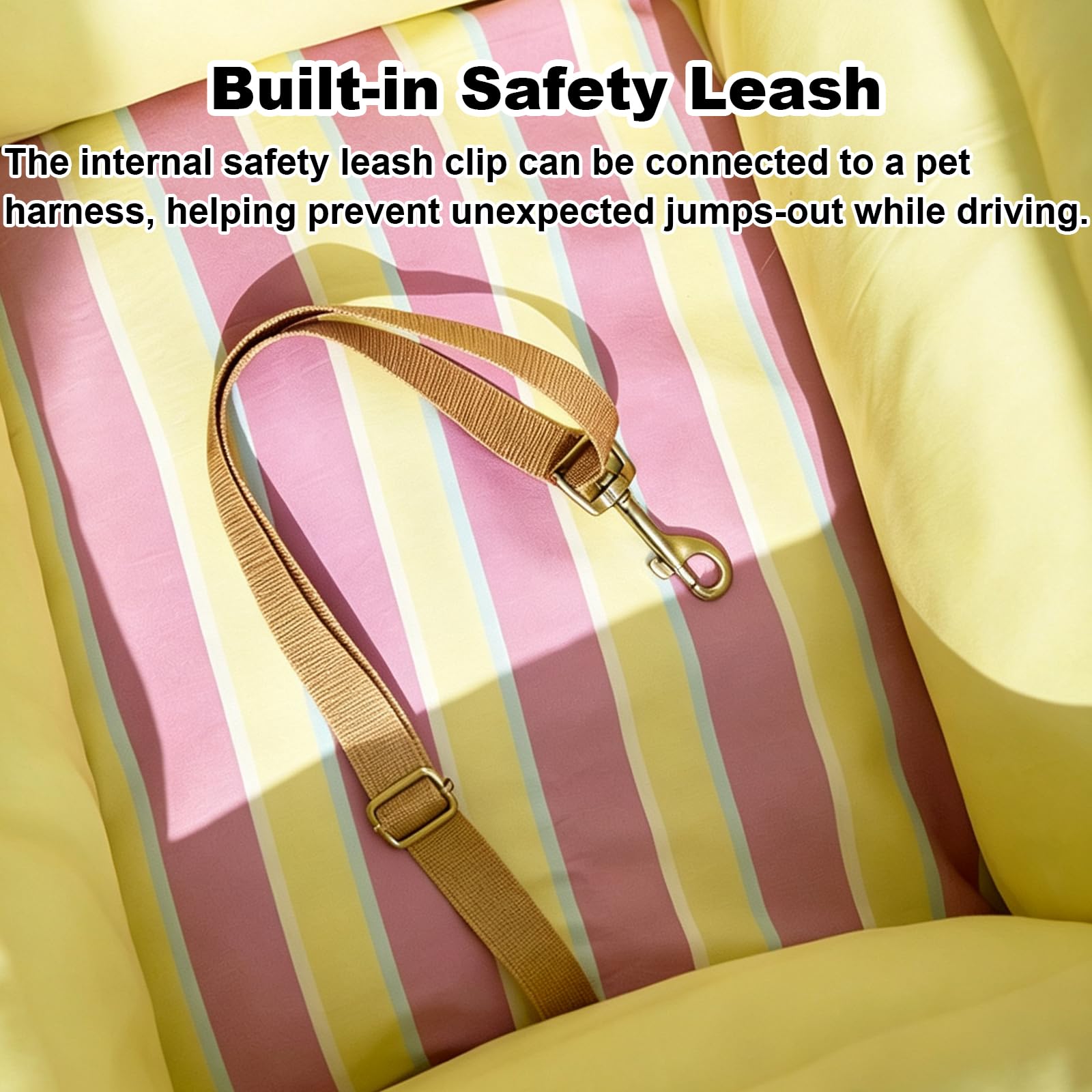 Trasportino da viaggio portatile per animali con guinzaglio di sicurezza