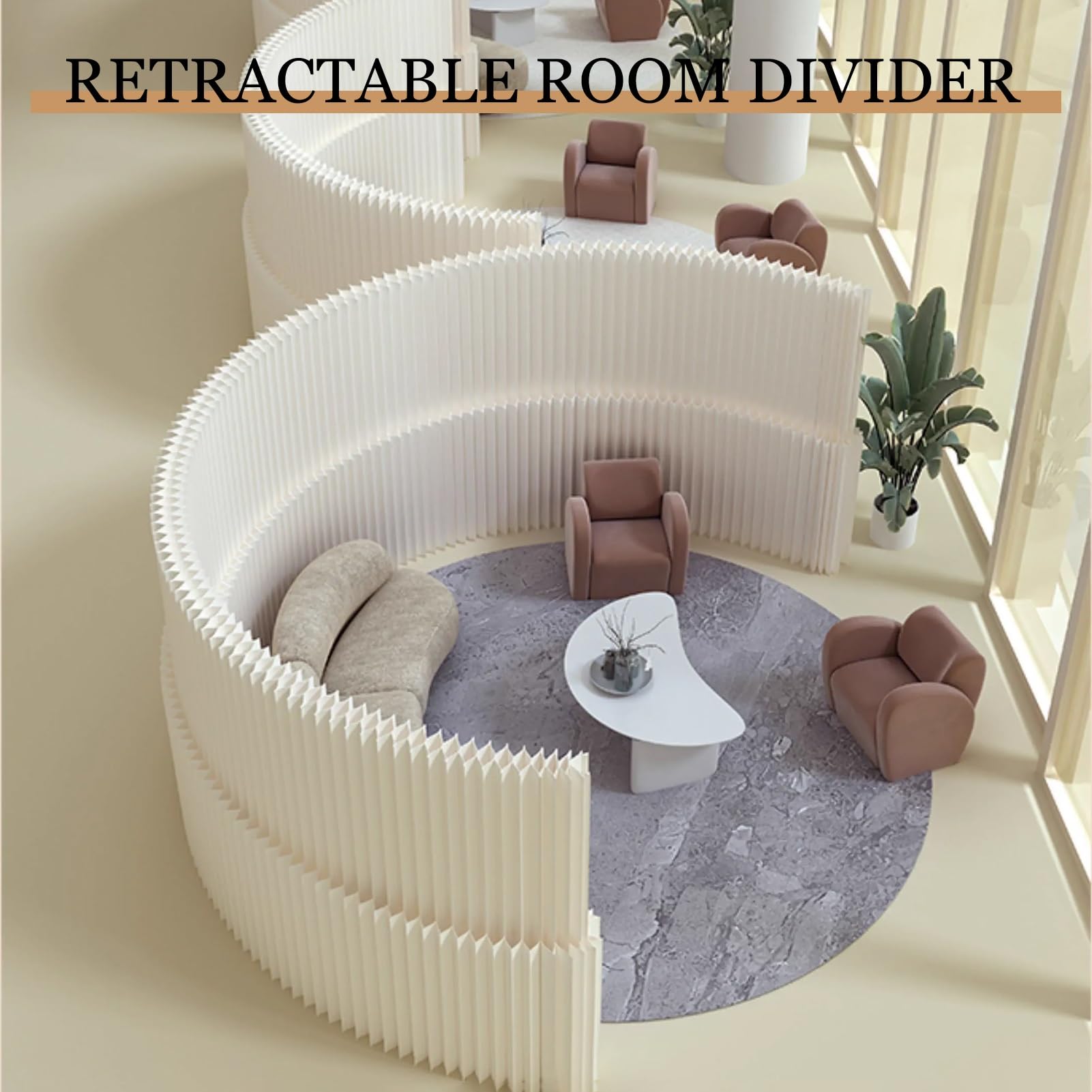 Biombo Separador Divisor De Pared De Papel Para Oficina En Casa, Divisores De Habitación Retráctiles Y Pantallas De Privacidad Plegables, Pantalla Divisoria De Habitación Independiente(4x2.2 m/13.12x7