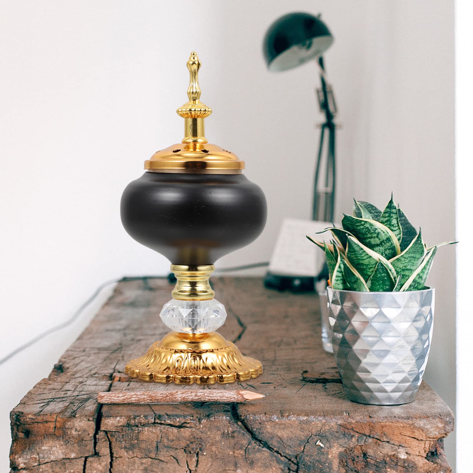 Angoily Brûleur D'encens Doré En Métal - Bougeoir Rétro Creux