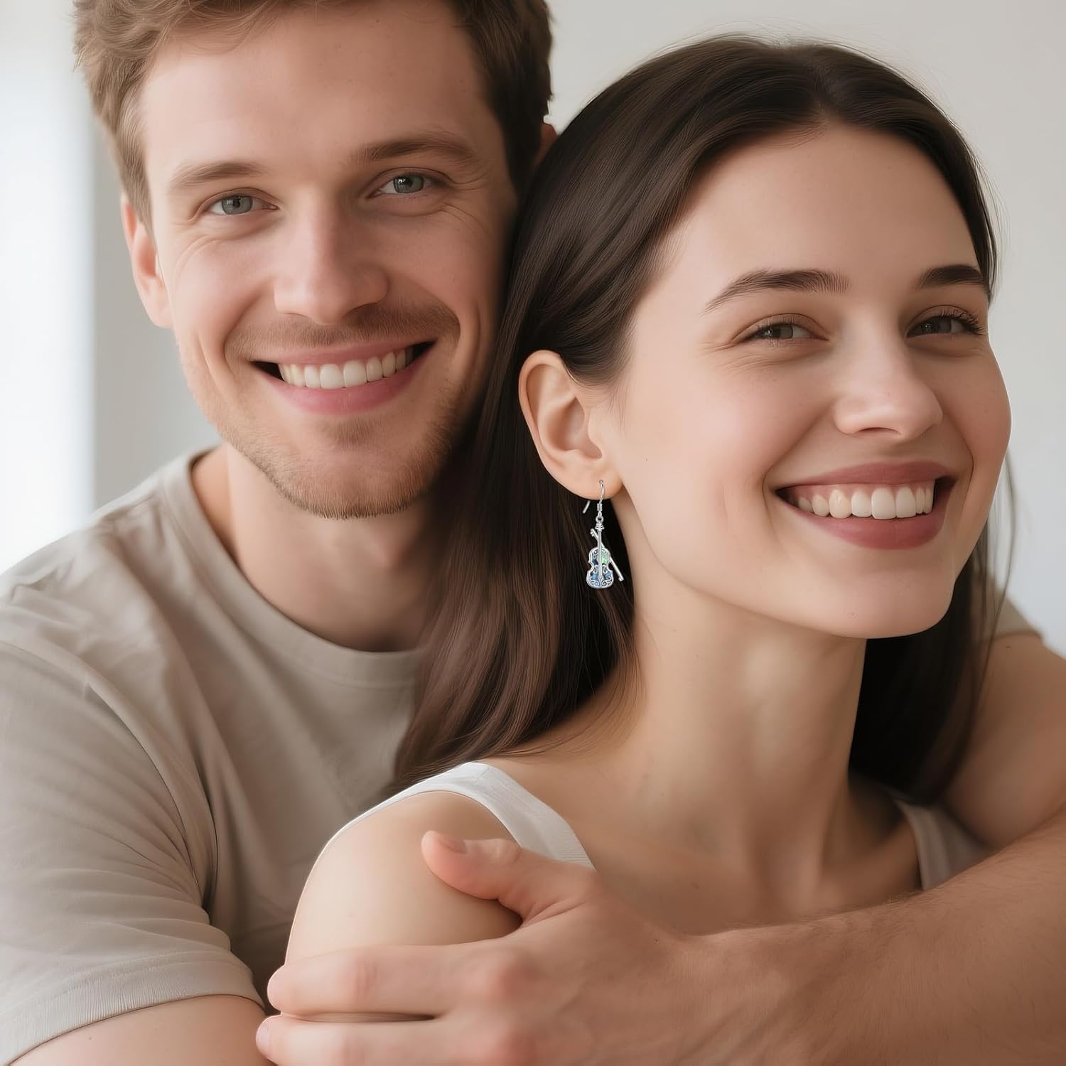 MONGAS Violin Gifts for Women Sterling Silver Violin Dangle Earrings Music Drop Earrings Music Jewelry Gifts for Women - Image 4