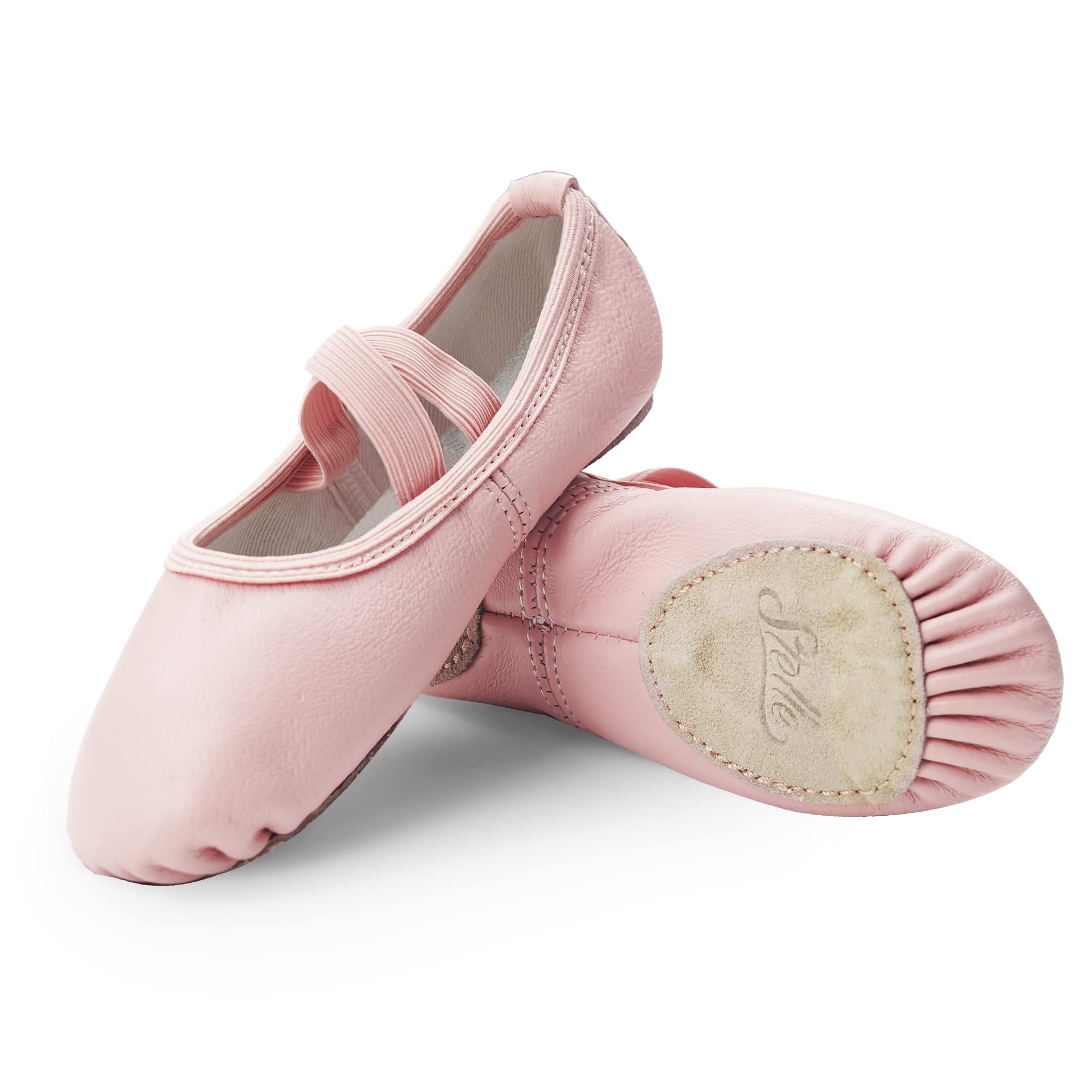 Stelle Ballet Shoes for Girls Dance Slippers Genuine Leather Ballerina Shoes for Toddler/Little Kid/Big Kid