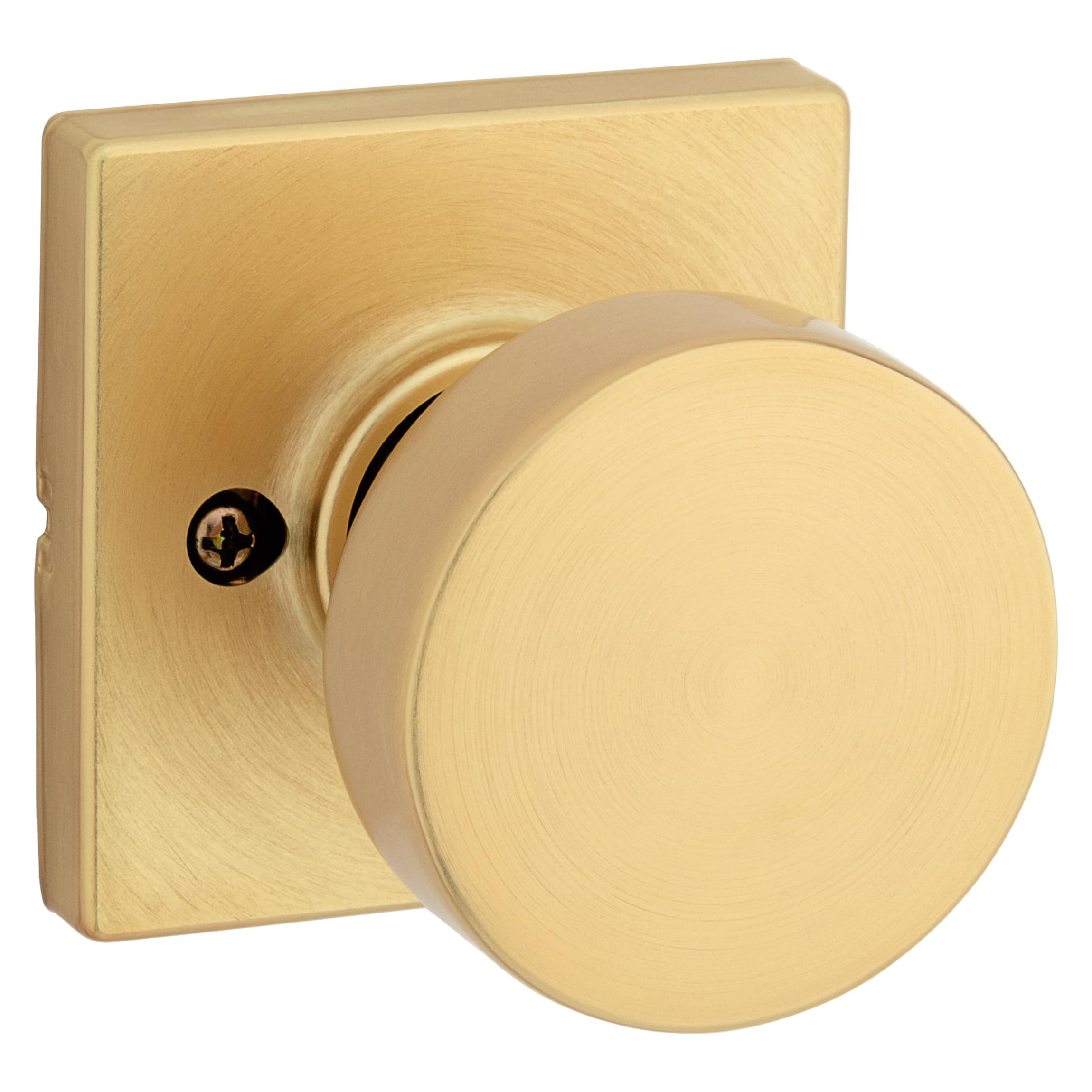 Kwikset Pismo Dummy Door Knob, Single Sided Handle for Closets French Double Doors, and Pantry
