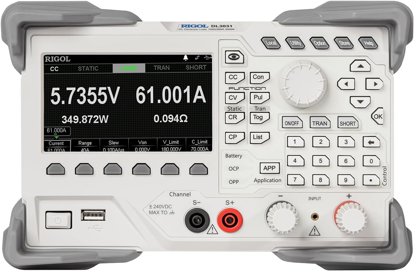 Rigol DL3031 Programmable DC Electronic Load,DC 150V/60A,350W Total Power,15kHz Highest Frequency,Readback Resolution 1mV/1mA