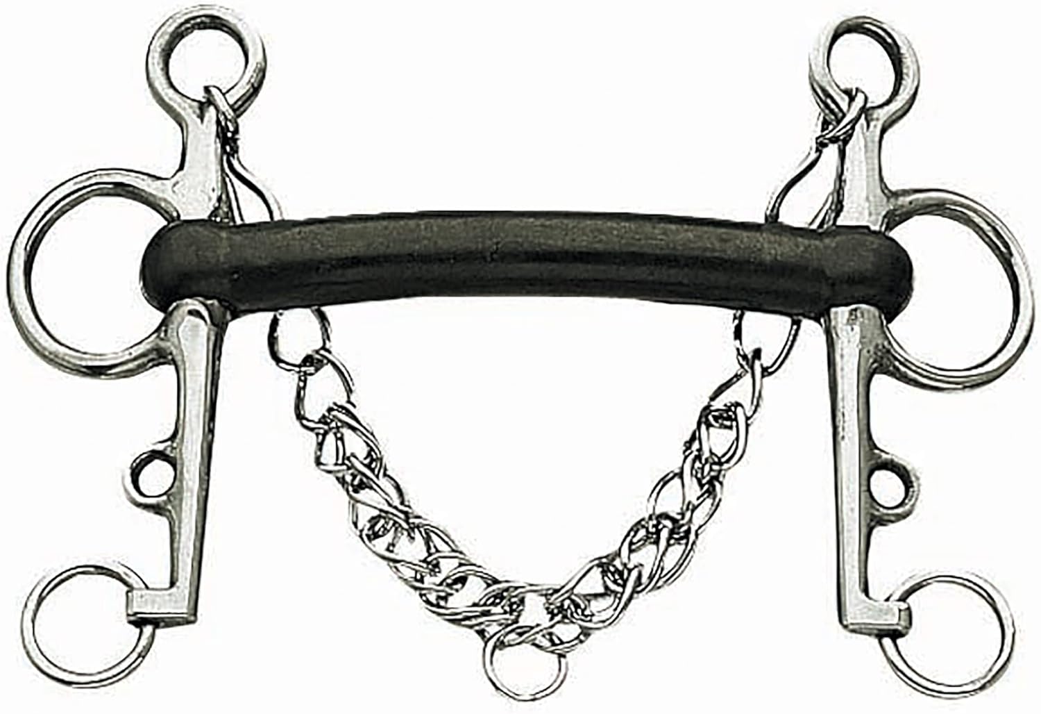 Korsteel Hard Rubber Mullen Mouth Pelham Bit, 5" Horse