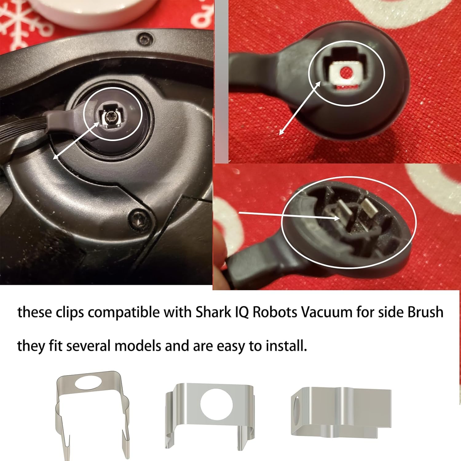 4x Metall-Seitenbürsten-Clips Für Shark IQ & AI Roboterstaubsauger AV2501S – Ersatzteil, Einfach Zu Wechseln