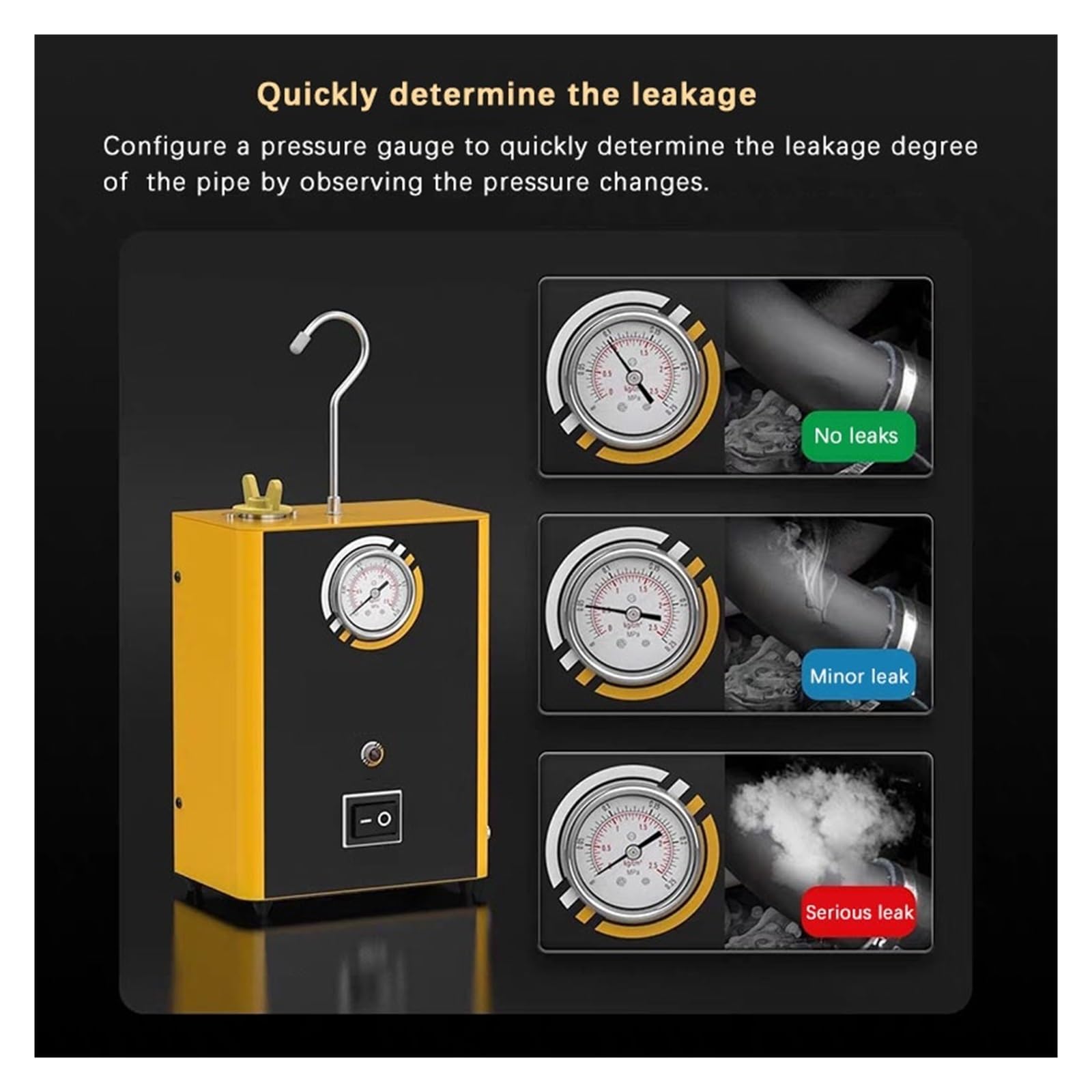 Detector de fugas humo del coche, detector admisión motor, tubo escape con manómetro, reparación averías Uso doméstico