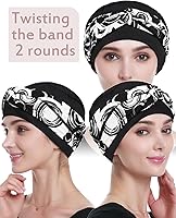 Vista 3 de Alnorm Gorro de quimioterapia, sombrero de viscosa para mujer, turbante para la cabeza para mujer