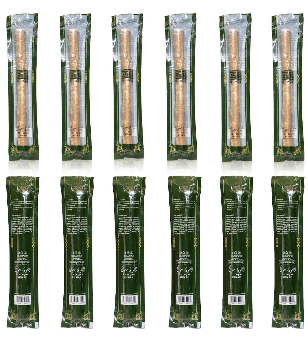 AL-TAQWA Miswak Stick |Miswak Toothbrush, Pack of 12, Natural Toothbrush, Chewable (Meswak)|Siwak Oral Hygiene, Teeth Whitening, Control Bad Breath | Eco-Friendly, Biodegradable, Nitric Oxide