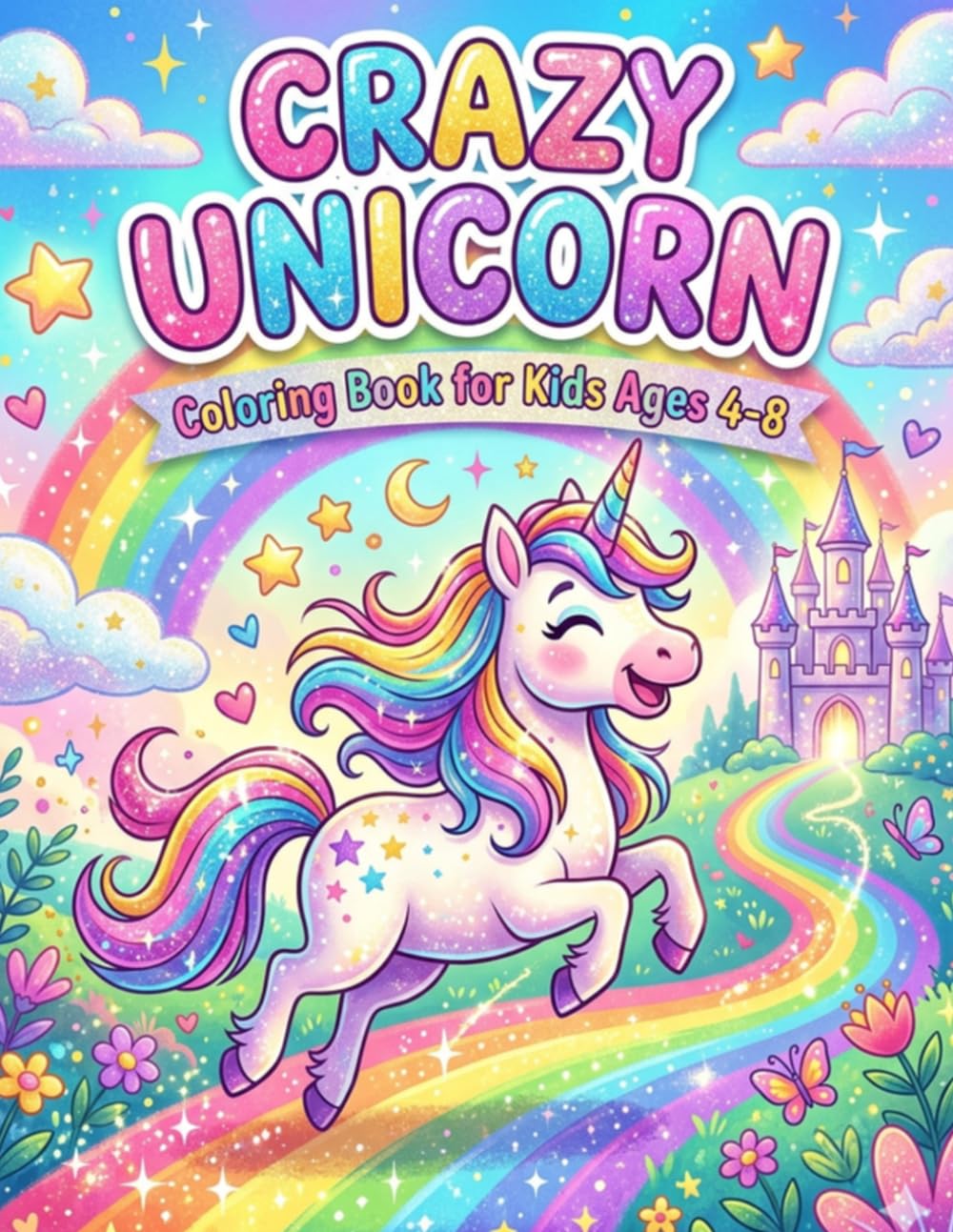 Crazy Unicorns Coloring Book for Kids Ages 4-8: Fun, Silly & Magical Unicorn Adventures | Easy Coloring Pages for Girls & Boys: A Fun Activity Book ... for Creativity, Relaxation & Screen-Free Play
