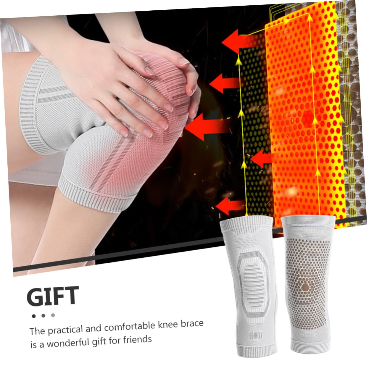 COLLBATH Thick Warm Winter Knee Cover Cycling Kneepads Graphene Leg Sleeve Compression