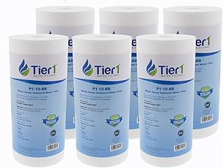 Tier1 1 Micron 10 Inch x 4.5 Inch | 6-Pack Spun Wound Polypropylene Whole House Sediment Water Filter Replacement Cartridge | Compatible with Pentek DGD-2501, 155359-43, Home Water Filter