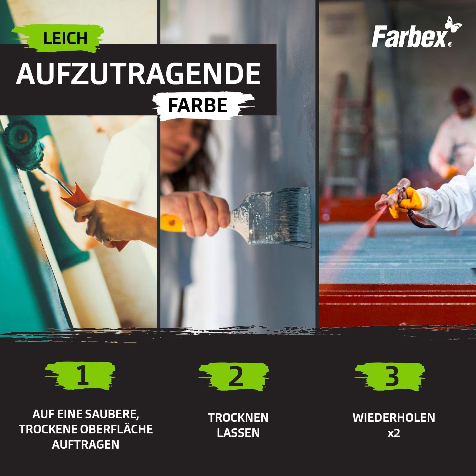 FARBEX Farba Gumowa Zielony - Płynna Guma Uszczelniająca Na Dach, Balkon i Taras, 1,2 kg - Elastyczna Wodoszczelna Powłoka Do Wnętrz i Na Zewnątrz - Ochrona Przed Wilgocią i Deszczem