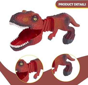 Dinosaur Grasping Toy for Children, Grabber, Snap Tool, Dino Hand Snapper, Ergonomic, Made of PP, for Children's Birthdays And Children's Room, Red Dinosaur