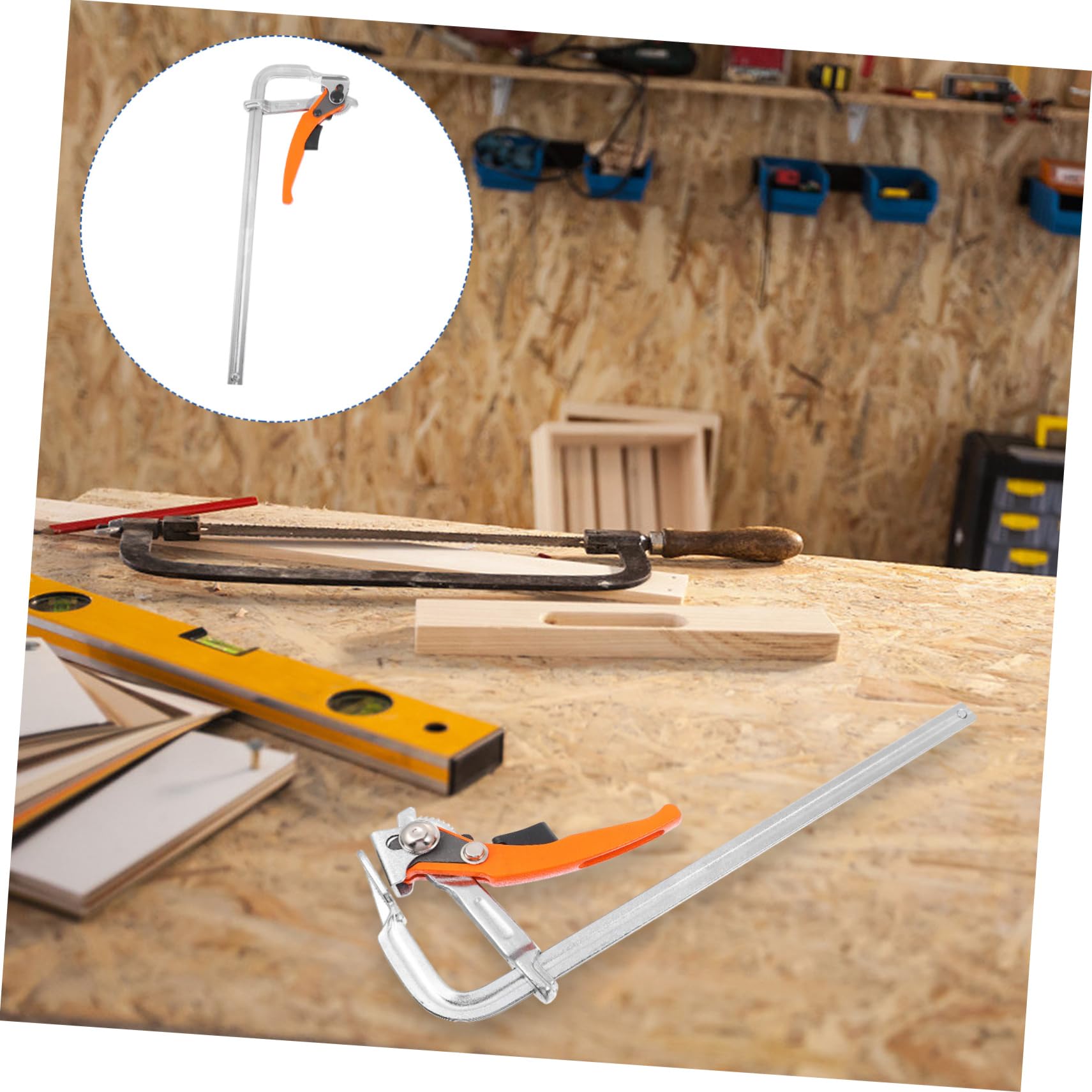 SHINEOFI Serrage-joint à Cliquet pour Menuiserie, Pince Fixe en Acier au Carbone, Résistante à L’usure, Prise Confortable, pour Bricolage et Travail Léger Couleur Aléatoire