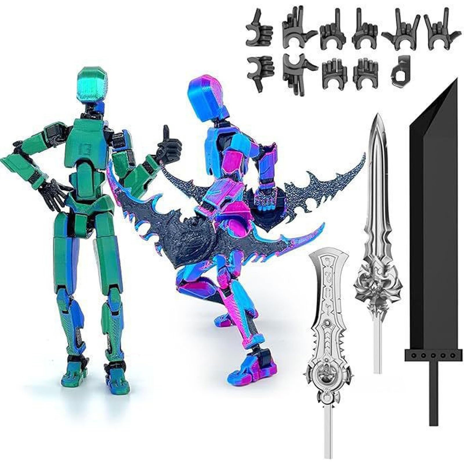 2Pcs Dummy 13 Action Figure, Creative Desktop Decor for Collectors, DIY Assembly Experience with Articulated Joints, Drawing Reference and Photography Prop, Red Blue and Blue Green Color-image-37