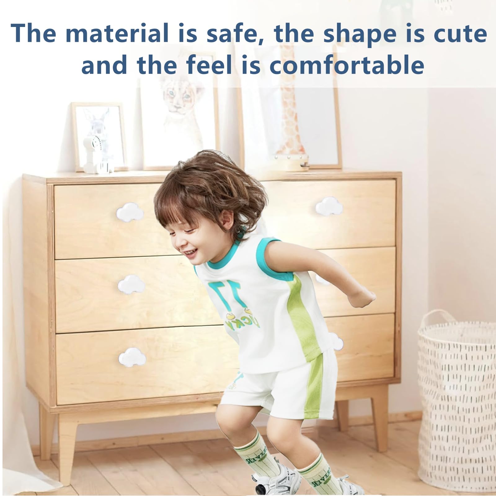 8 Pomos de Cajón con Forma de Nube para Muebles, Pomos de Goma con Forma de Dibujos Animados para Niñas Niños, pomos para muebles para habitación infantil para Tiradores de Armario, Cajones