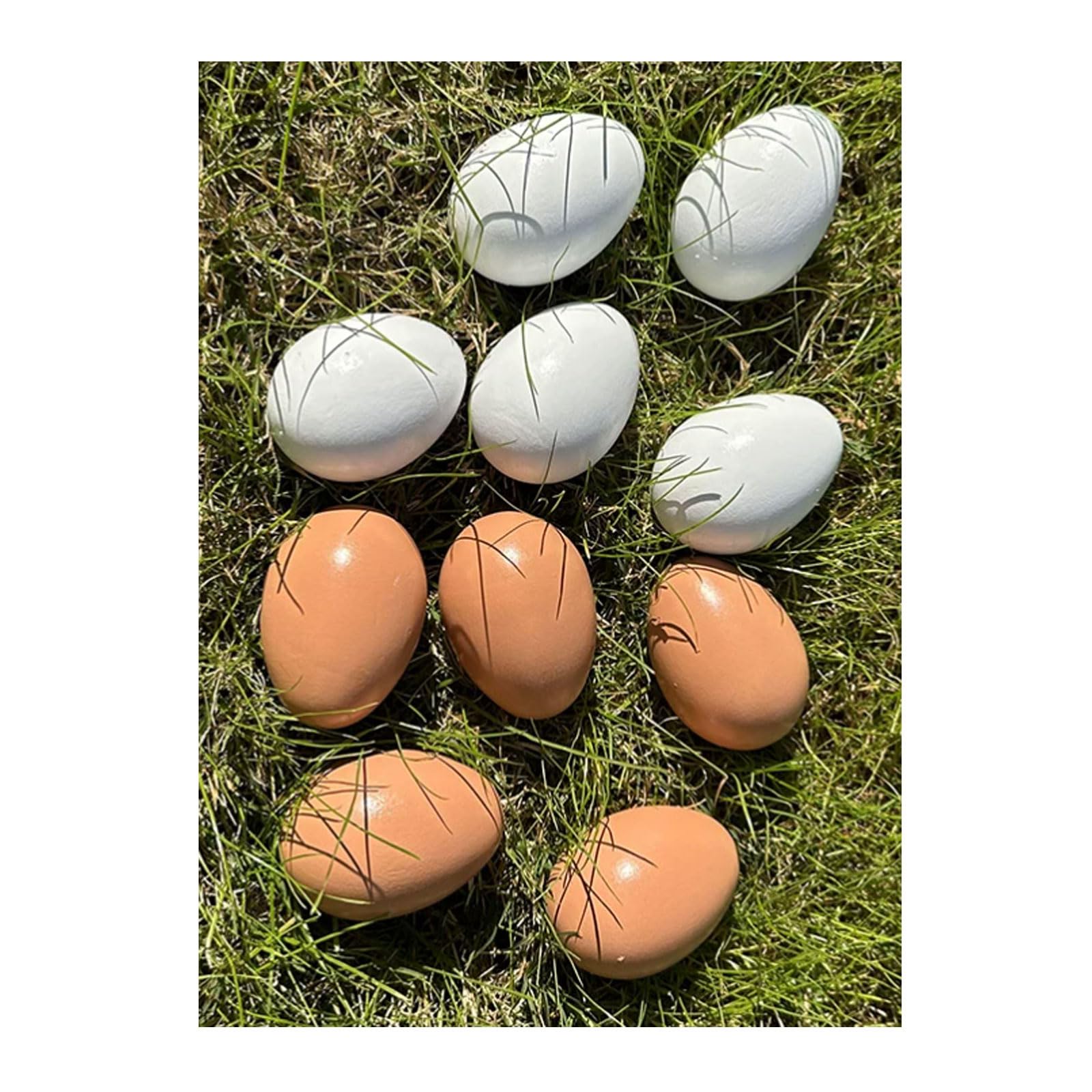 Ttnmrc Yellow+White Montessori Solid Wooden Fake Chicken Eggs