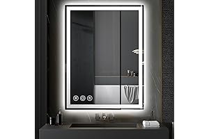 24" Led Bathroom Mirror with Stepless Dimmable 24x32inch Anti-fog Dimmable Lighted Bathroom...