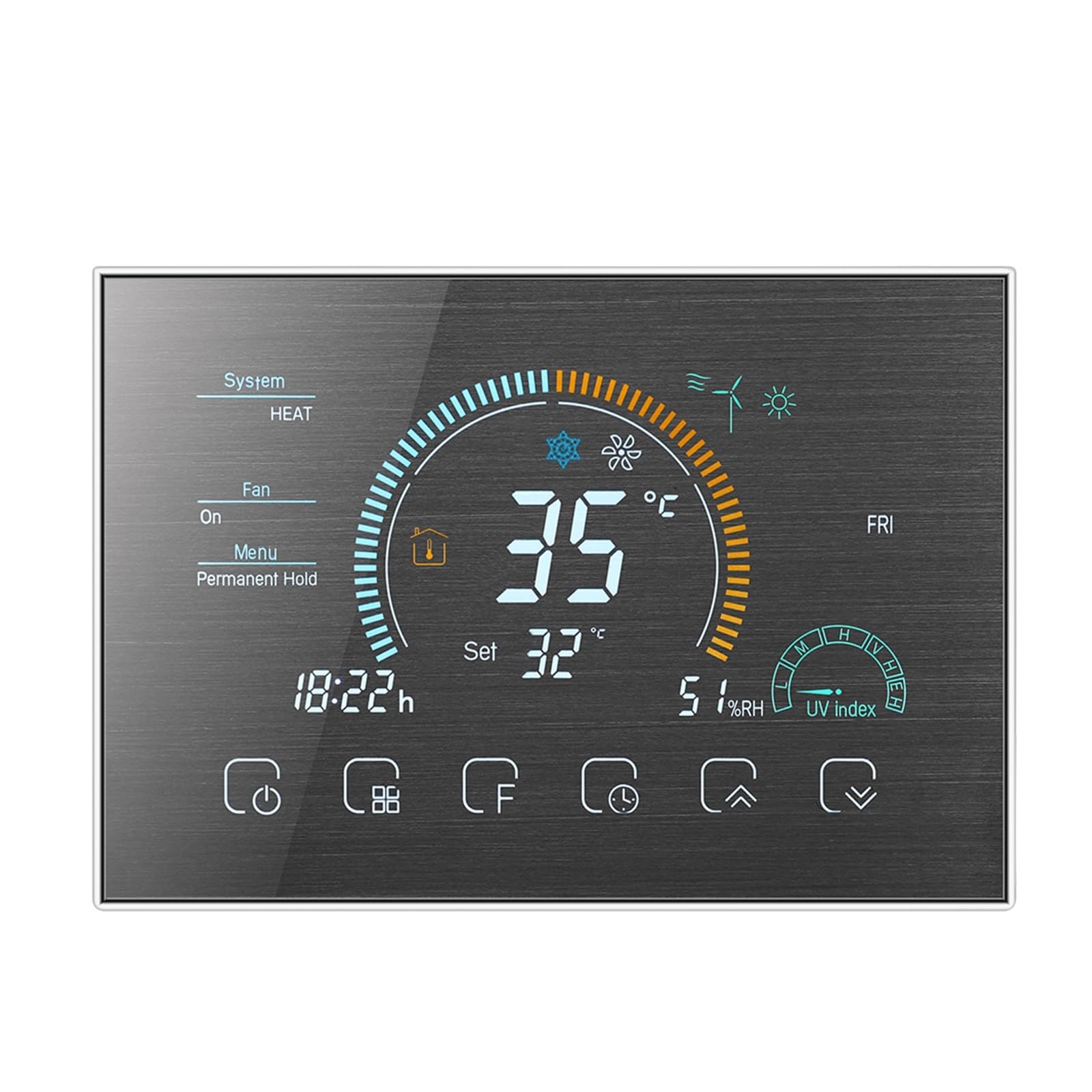 Inteligentny termostat, Inteligentny duży kolorowy ekran TUYA Wi-Fi, programowalny termostat pokojowy do przełącznika ogrzewania Cooler Bridge Voice dla domu, hotelu(Silver,4P WIFI)