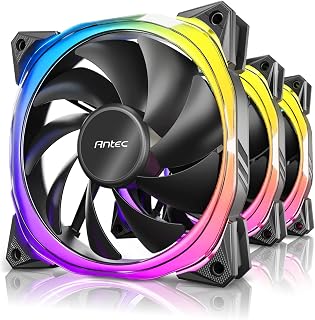 Juego de 3 ventiladores de caja Antec Fusion RGB, 12 cm, color negro
