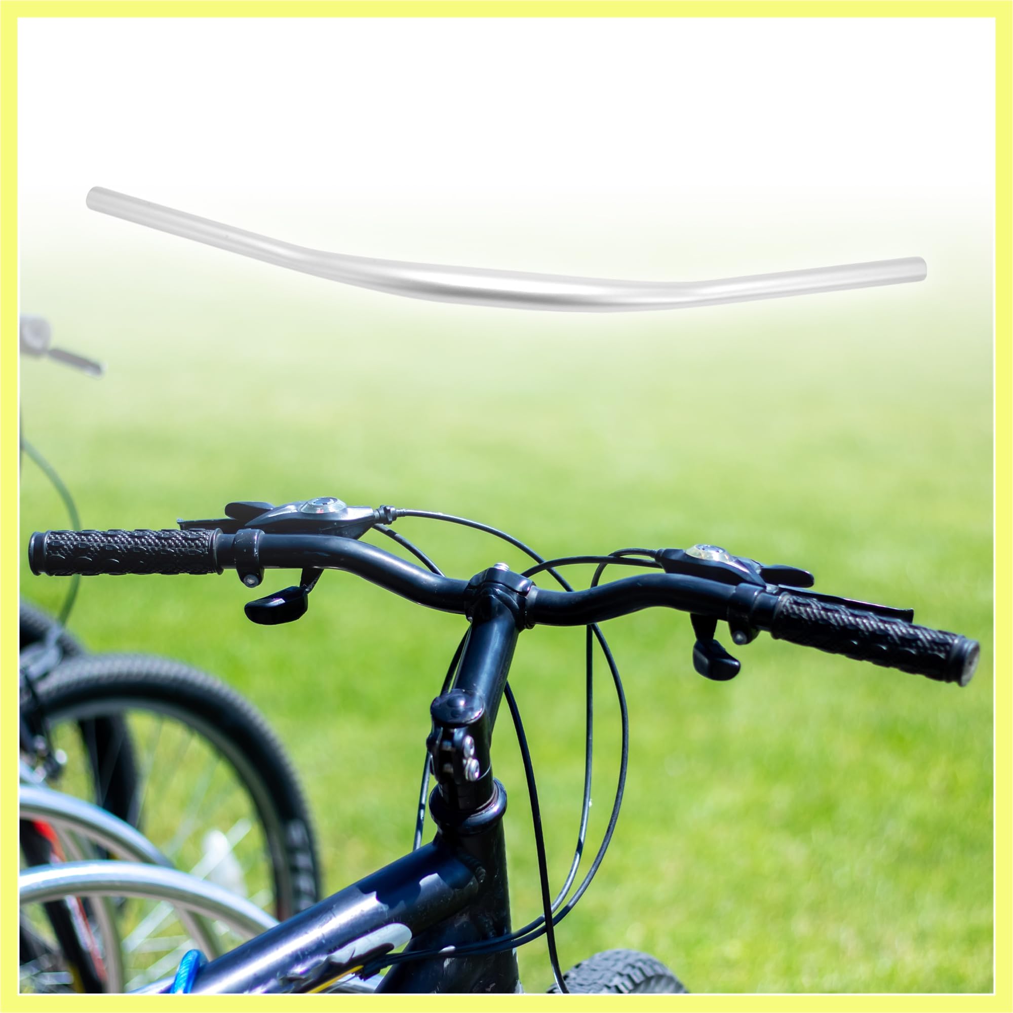 QUARKZMAN Manubrio per Mountain Bike, Diametro 31,8mm Manubrio Rialzato per Bicicletta, Manubrio Rialzato da 720mm per Bicicletta, Manubri Bici da Strada e Mountain Bike, Tonalità Argento