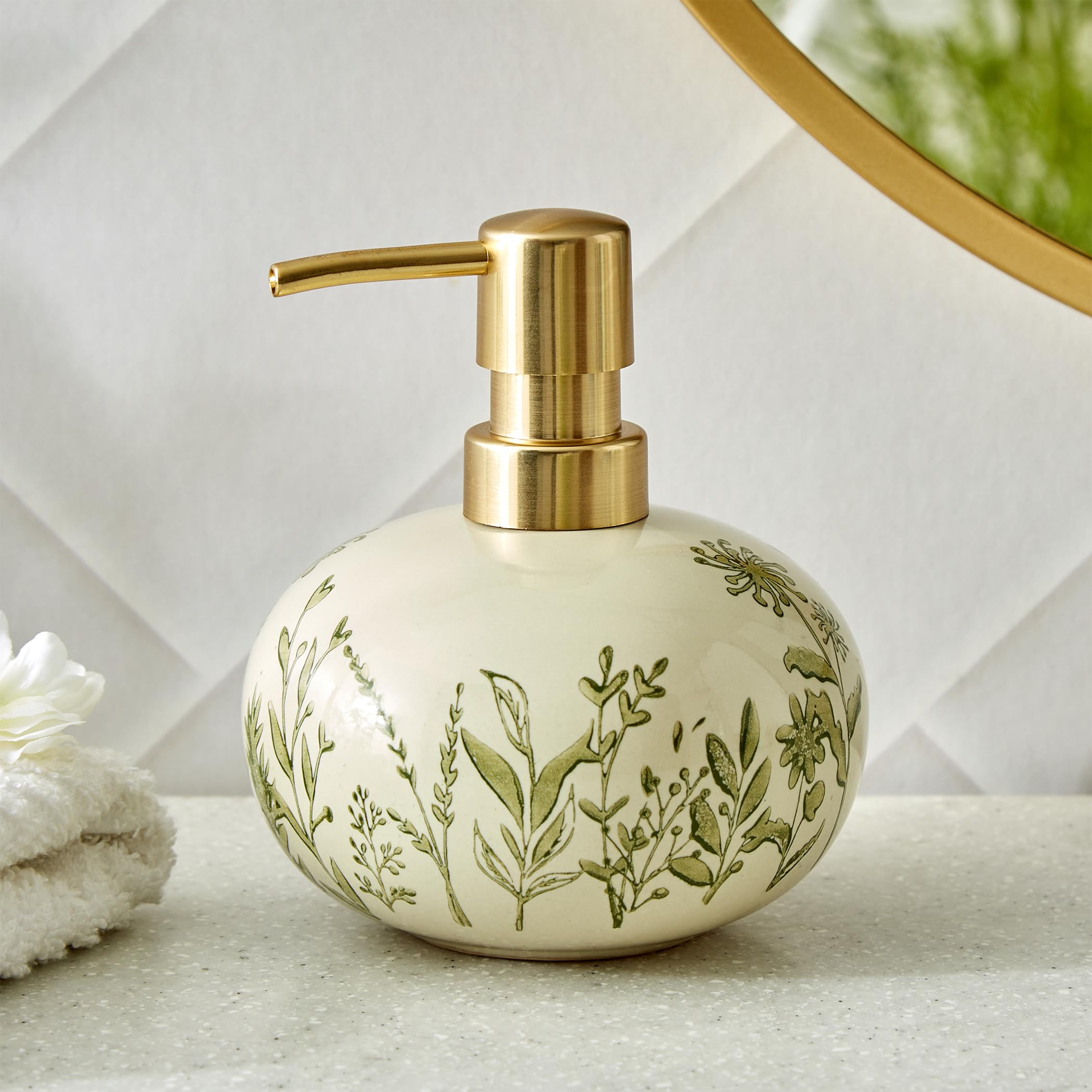 Home Centre Nova Botanica Flora Ceramic Soap Dispenser - 380ml-image-13