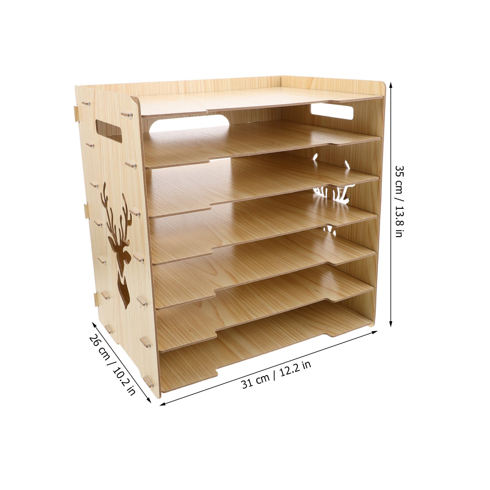 Veemoon Scaffale porta puzzle in legno, ripiano regolabile a 7 livelli per